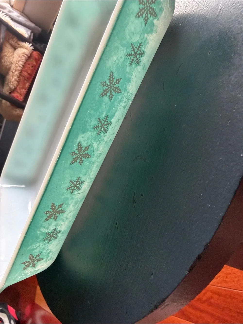 PYREX 548-B Turquoise Snowflake Space Saver Dish 1¼ Qt – Made in USA